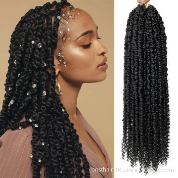 Synthetic 18 Passion Twist Pre-looped Fluffy Crochet Braid Hair Ombre Braiding Hair Extensions 3D Cubic Twist Crochet Hair